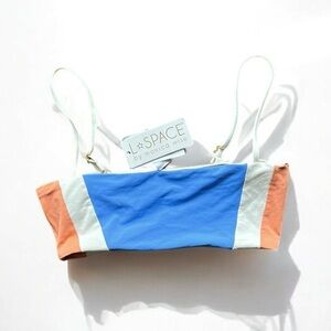 🌻NEW (with tags!) L*Space Rebel Heart Colorblock Bikini Top Size Small